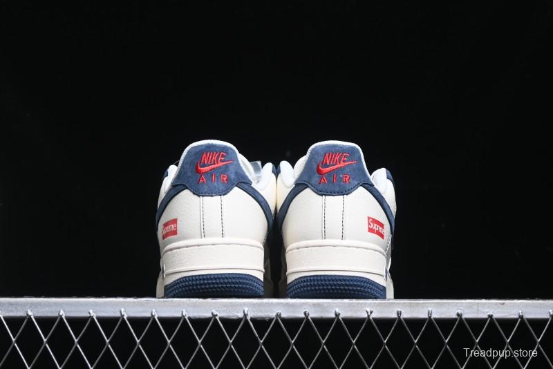 Nike Air Force 1 '07 Low Supreme Collaboration - Light Blue Suede Swoosh Casual Sneakers - XZ3328-669