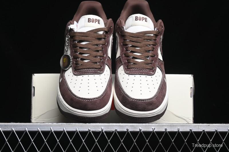 Nike Air Force 1 '07 Low BAPE Collaboration - Tan Brown Casual Sneakers - KK1988-027