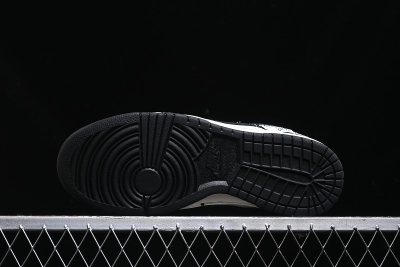 Nike SB Dunk Low Stussy Triple Collaboration - Patchwork Black Swoosh Anniversary Custom Low-Top Casual Skate Shoes - YX5066-222