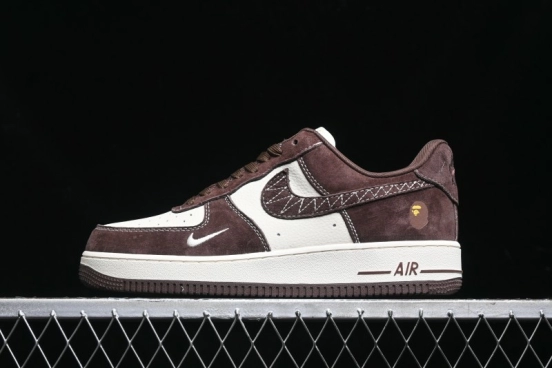 Nike Air Force 1 '07 Low BAPE Collaboration - Tan Brown Casual Sneakers - KK1988-027