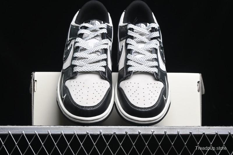 Nike SB Dunk Low The North Face Series - High Gloss Black Swoosh Anniversary Custom Low-Top Casual Skate Shoes - DJ2024-047