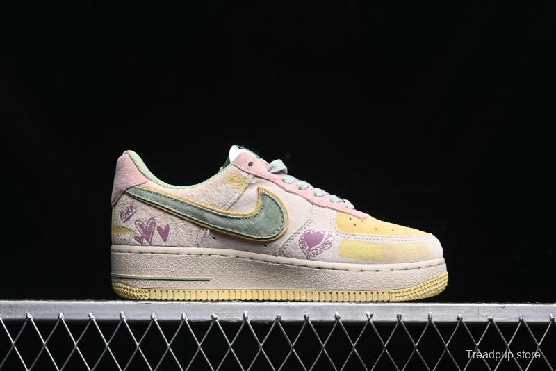 Nike Air Force 1 '07 Low Peach Trees Christmas Eve Limited Custom Casual Sneakers - CD1212-777