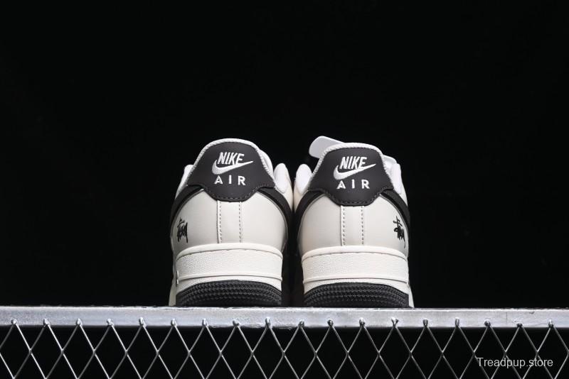 Nike Air Force 1 '07 Low Stussy Collaboration - White Black Sole Low-Top Casual Sneakers - XZ6188-279