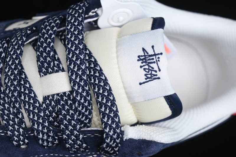 Nike Air Force 1 '07 Low Stussy Collaboration - Navy Red Print Casual Sneakers - XZ6188-350