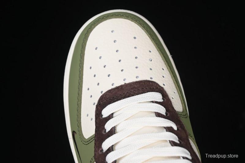 Nike Air Force 1 '07 Low Stussy Collaboration - Green Brown Low-Top Casual Sneakers - KK1988-038