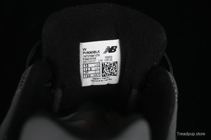 New Balance 9060 Series Hook and Loop Kids Sneakers - PV9060BLK