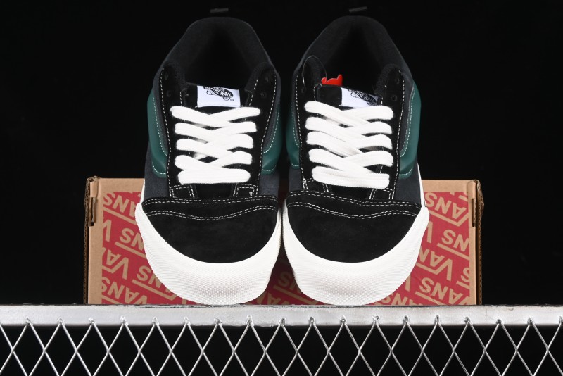 Vans Knu Skool Carbon Grey Black Green Low Top Retro Casual Vulcanized Sneakers - VN000D6CCI2