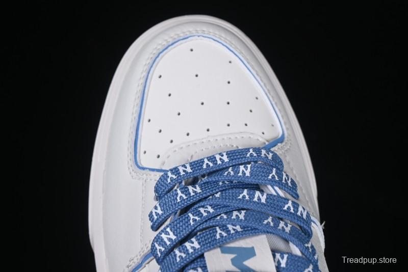 New York Yankees MLB Chunky Liner Denim Monogram Lightweight Elevated Platform Casual Sneakers - 3ASXD025N50BLS