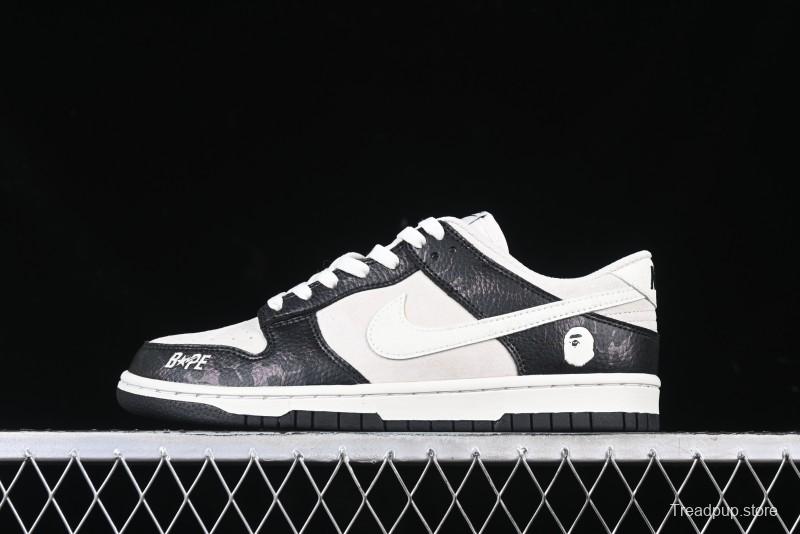 Nike SB Dunk Low BAPE Collaboration Splatter Pig Eight White Hook Anniversary High-End Custom Low-Top Casual Sneakers - DJ2024-053