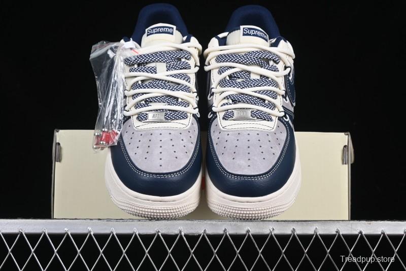 Nike Air Force 1 '07 Low Supreme Collaboration Beige Blue Low-Top Casual Sneakers - DM6688-018
