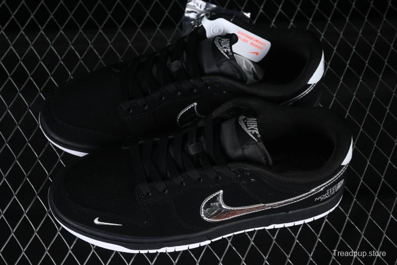 Nike SB Dunk Low The North Face Collaboration Black Warrior Silver Swoosh Anniversary Custom Low-Top Skate Shoes - KK1333-024