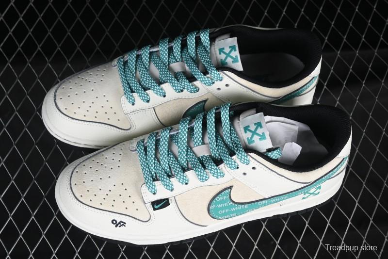 Nike SB Dunk Low OFF Collaboration Tiffany Green Swoosh Anniversary Custom Low-Top Casual Skate Shoes - DJ2024-108