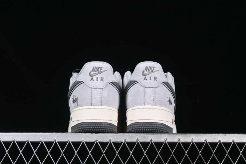 Nike Air Force 1 '07 Low Stussy Collaboration - Pig Grey Swoosh Low-Top Casual Sneakers - XZ3318-066