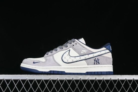 Nike SB Dunk Low MLB Collaboration Embroidered Blue Logo Anniversary Custom Low-Top Casual Skate Shoes - DJ2024-092