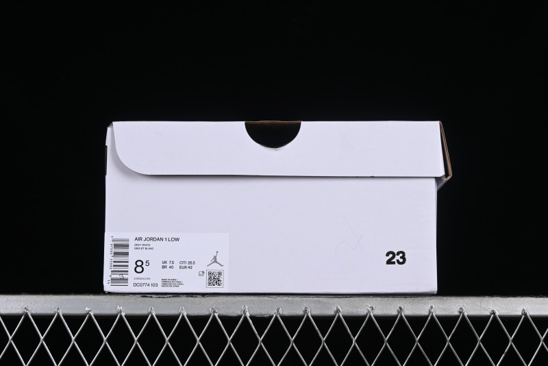 Nike Air Jordan 1 Low AJ1 White Grey Low-Top Lifestyle Basketball Shoes - DC0774-103