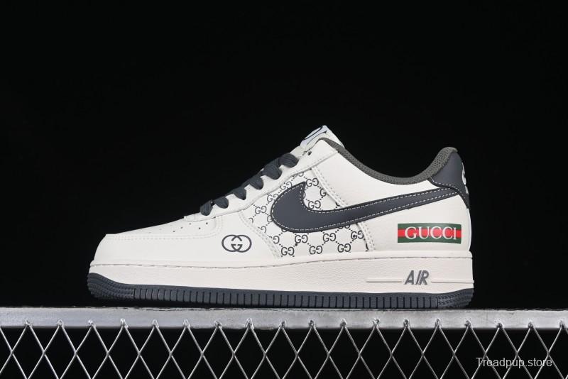 Nike Air Force 1 '07 Low Gucci Collaboration Beige Grey Pattern Low-Top Casual Sneakers - XZ6188-723