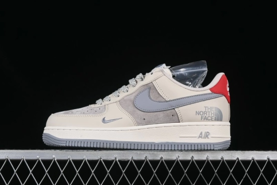 Nike Air Force 1 '07 Low The North Face Collaboration Patchwork Pigskin Red Tail Casual Sneakers - XZ6188-649