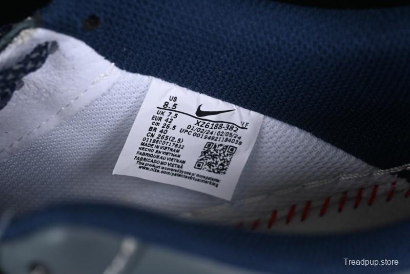 Nike Air Force 1 '07 Low Supreme Casual Sneakers in Grey Blue with Red Swoosh - XZ6188-382