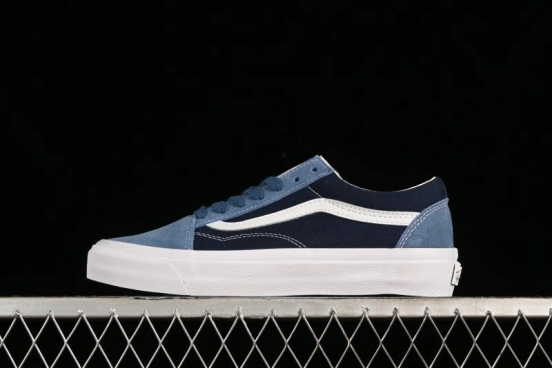 Vans Sk8-Mid Reissue 83 High-End Blue Suede Retro Skate Shoes - VN000CQDDWR