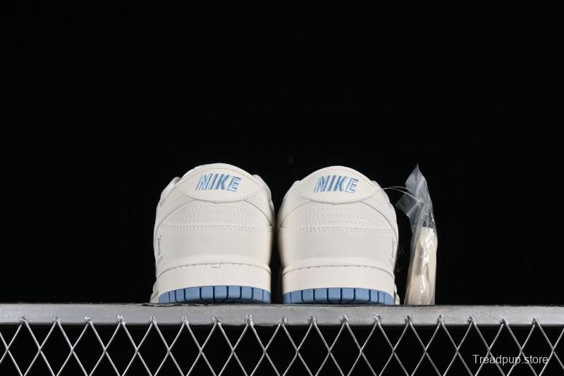 Nike SB Dunk Low LV Collaboration - Double Swoosh Beige Blue Anniversary High-End Custom Low-Top Casual Skate Shoes - XX2025-308