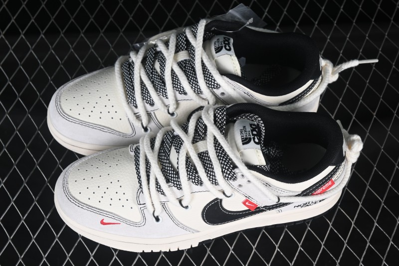 Nike SB Dunk Low The North Face x Supreme Triple Collaboration Strap Pig VIII Black Hook Anniversary High-End Custom Low-Top Casual Skate Shoes - YC5066-231