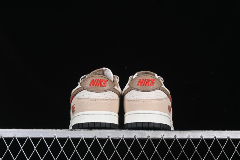 Nike SB Dunk Low Anniversary Edition Dark Swoosh Brown White Custom Low-Top Casual Skate Shoes - DJ2024-071