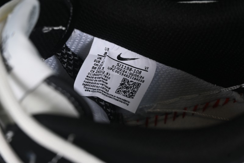 Nike Air Force 1 '07 Low Stussy Collaboration Black White Lace-Up Low-Top Casual Sneakers - SJ1198-108