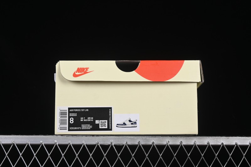 Nike Air Force 1 '07 Low Stussy Collaboration Dark Blue Suede White Swoosh Low-Top Casual Sneakers - XZ6188-673