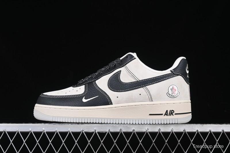 Nike Air Force 1 '07 Low Moncler Collaboration - Black Lychee Grain Pigskin Low-Top Casual Sneakers - CH6336-514