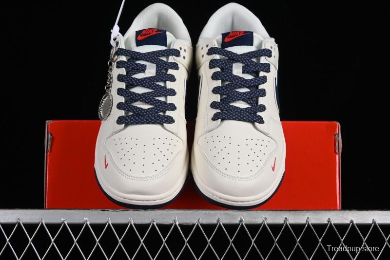 Nike Supreme x SB Dunk Low Balenciaga Collaboration - Off White Blue Canvas Anniversary High-End Custom Low-Top Casual Sneakers - XX2025-310