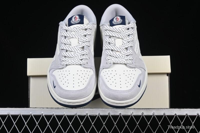 Nike Travis Scott x Fragment Design x Air Jordan 1 Low OG SP AJ1 Moncler Collaboration White Grey Low Top Casual Sneakers - AG3702-806