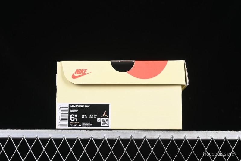 Nike Air Jordan 1 Low Retro Basketball Shoes Custom Stussy Black - FC1688-199