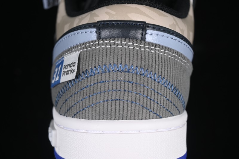 Nike Air Jordan 1 Low Retro Basketball Shoes with Panda Mischief Skyline Design - 553558-154