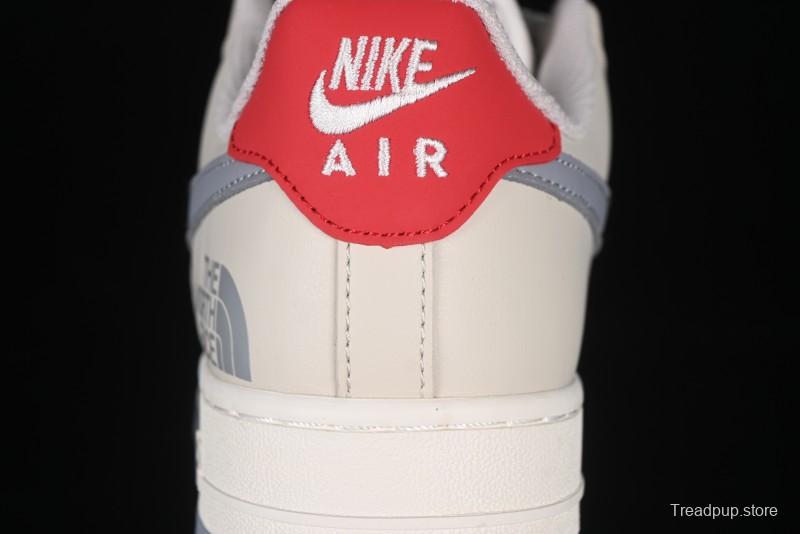 Nike Air Force 1 '07 Low The North Face Collaboration Patchwork Pigskin Red Tail Casual Sneakers - XZ6188-649