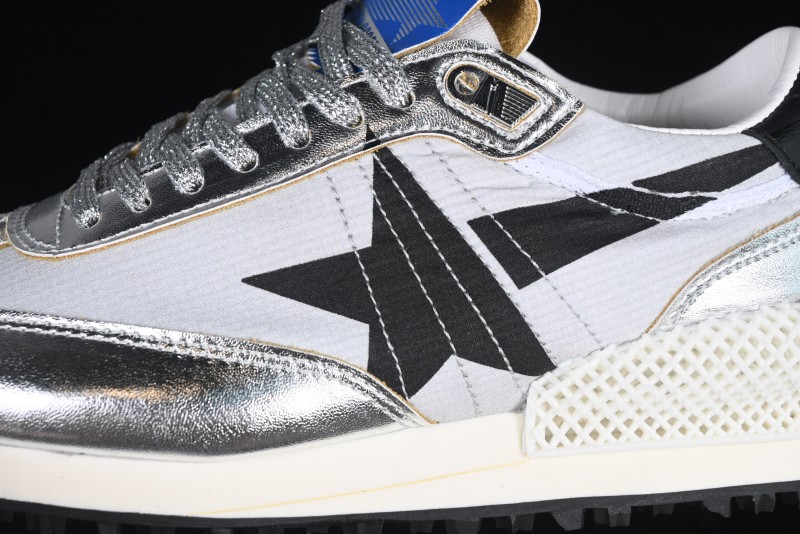 Golden Goose Marathon Silver Comfortable Low-Top Lifestyle Sneakers - X.E5