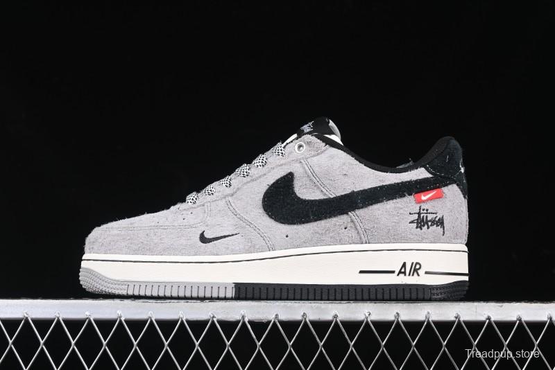 Nike Air Force 1 '07 Low Stussy Collaboration - Suede Grey Low-Top Casual Sneakers - SJ6698-018