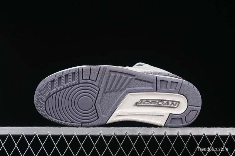 Nike Air Jordan 3 Retro Sneakers Sail Metallic Silver with Elephant Print Accents - CK9246-100