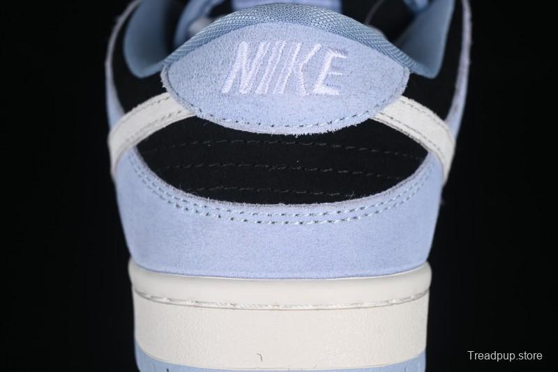 Nike SB Dunk Low Aluminum Skateboarding Shoes with Black Blue White Swoosh - HF3063-400