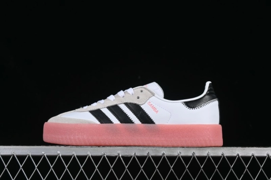 Adidas Samba Classic – White/Black with Pink Translucent Sole