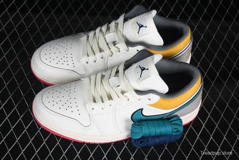 Nike Air Jordan 1 Low AJ1 Mismatched Swoosh Casual Sneakers - HV4511-133