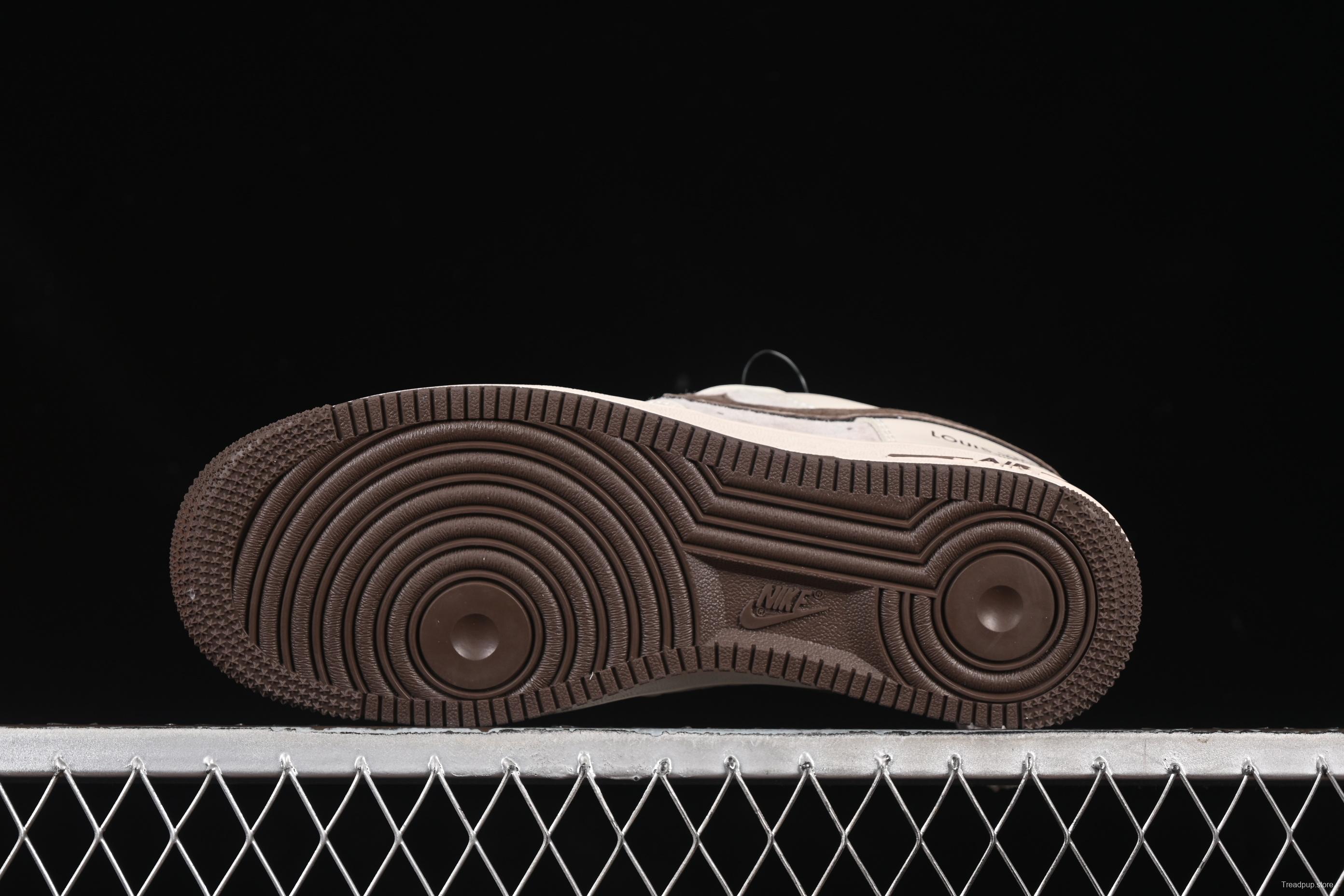 Nike Air Force 1'07 Low LV Collaboration Tan Brown Red Sole Casual Sneakers - XX3168-129