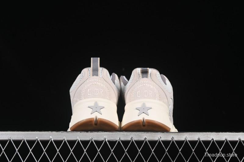 Dior Chrono Round Toe Lace-Up Lifestyle Casual Running Sneakers - 24W Beige