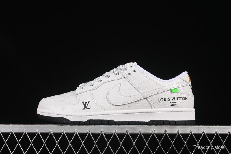 Nike SB Dunk Low LV Collaboration Black White Dark Print Anniversary High-End Custom Low-Top Casual Skate Shoes - XX3168-145