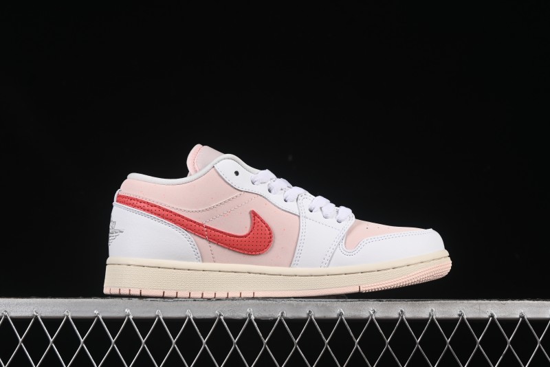 Nike Air Jordan 1 Low AJ1 White Pink Low-Top Casual Sneakers - IB8156-133