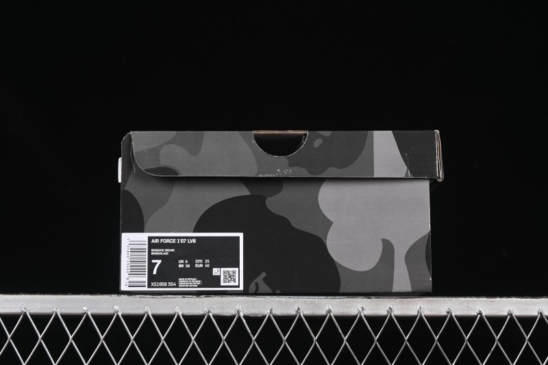 Nike Air Force 1 '07 Low Bape Collaboration Light Blue Swoosh Casual Sneakers - XS1958-554