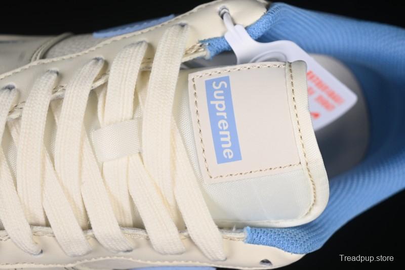 Nike Air Force 1 '07 Low Supreme Collaboration Blue Swoosh Gum Sole Casual Sneakers - XS1958-547