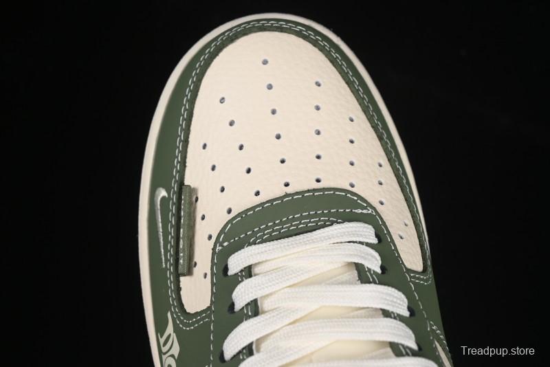 Nike Air Force 1'07 Low Dior Collaboration Dark Green Floral Swoosh Casual Sneakers - KK1988-081