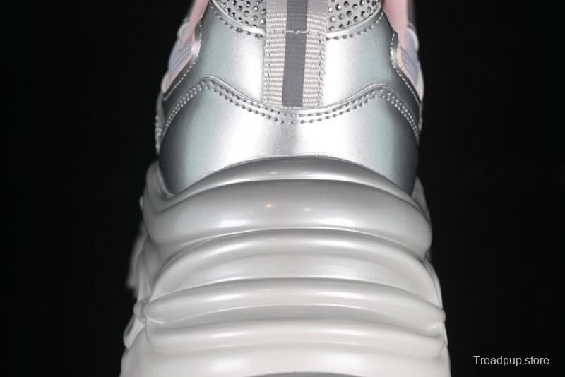 GG-CC 25ss New Platform Chunky Sneakers with 7CM Height Increase and Irregular Design - 668-2 Silver