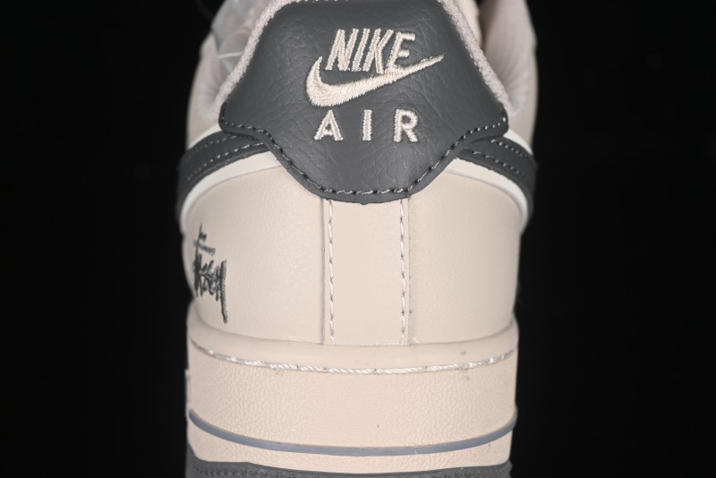 Nike Air Force 1 '07 Low Stussy Collaboration Pig Grey Swoosh Grey Sole Casual Sneakers - XX3168-126