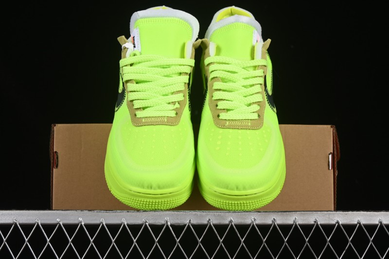 Nike Off White x Air Force 1 Low OW Collaboration Transparent Yellow Sneakers - AO4606-700